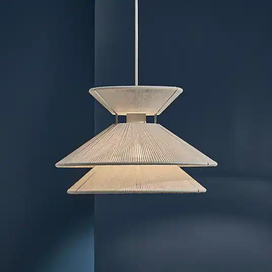 FRANDSEN függőlámpa Kiku fehér, Ø 35,5 cm, fém/vászon Ajánlat