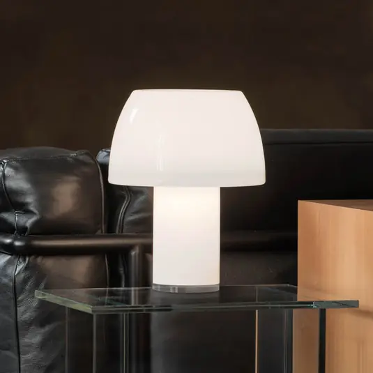 Nemo LED újratölthető asztali lámpa Lorosae, fehér, üveg, IP54, USB Árcsökkenés