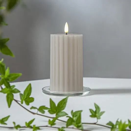 LED gyertya Flame Stripe bézs 15cm valódi viasz elemmel működtethető Vásárlói kedvenc