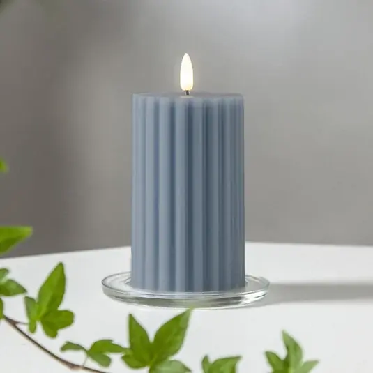 Ajánlat LED gyertya Flame Stripe kék 15 cm valódi viasz elemmel működtethető