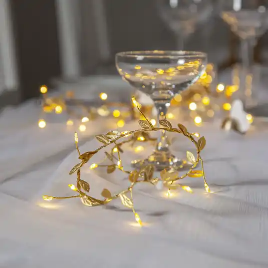 Akció LED tündérvilágítás Winny, arany, műanyag, 200 cm, elemes