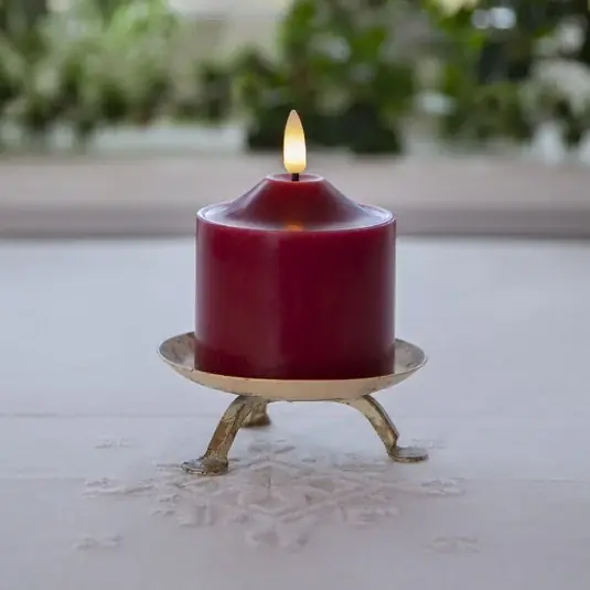LED gyertya láng, magasság 9,5 cm piros valódi viasz elemmel működik Akció