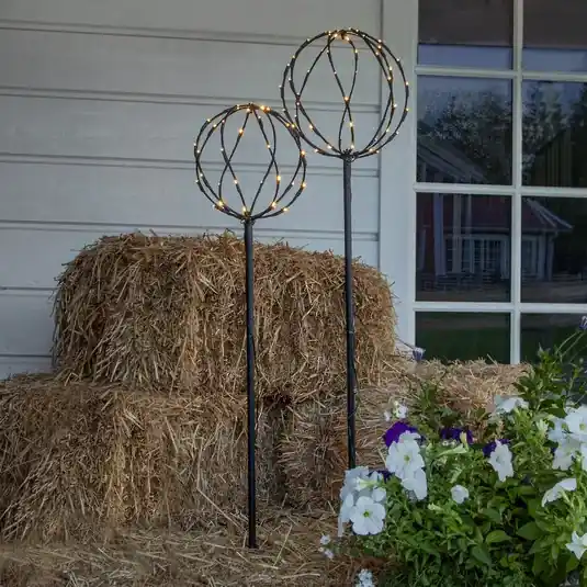 Sphere LED földi tüskés lámpa, fekete, fém, 2 darabos készlet Azonnali szállítás