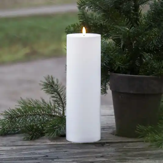 LED gyertya Flamme Rak 32,5 cm fehér műanyag elemmel működtethető Vedd meg most