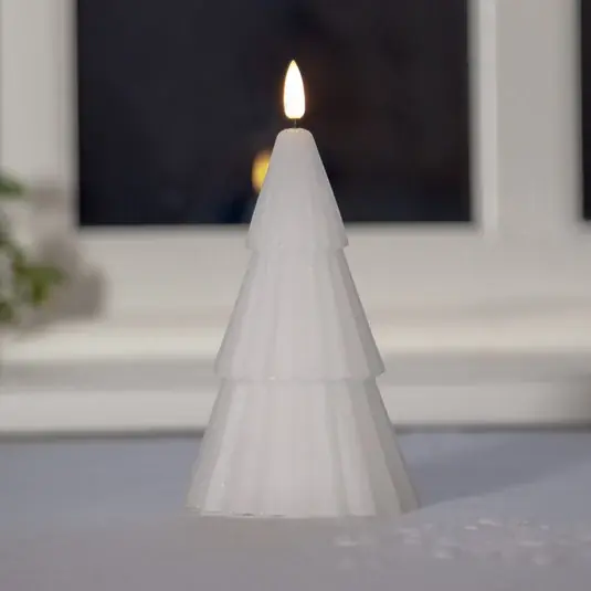 Vásárlói kedvenc LED gyertya Flamme Grany, fehér, 18 cm, valódi viasz, elemmel működtethető