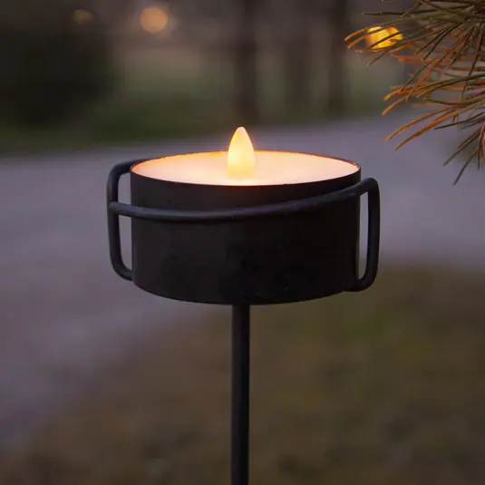 LED gyertya Fáklya Gyertya fekete fém/viasz elemmel működő gyertya Árcsökkenés