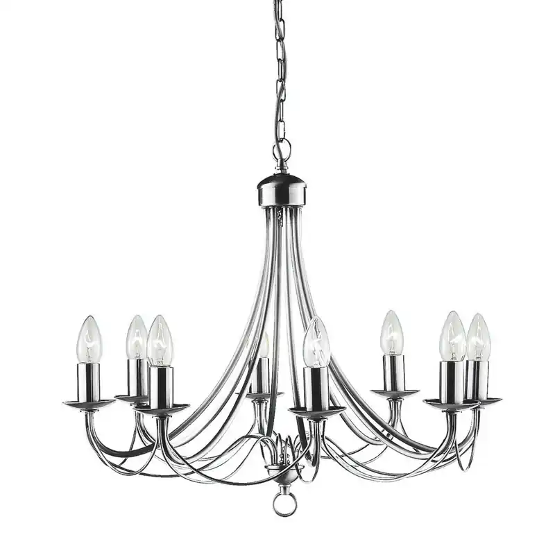 Szezonális akció Searchlight 6348-8SS Maypole függőlámpa 8xE14