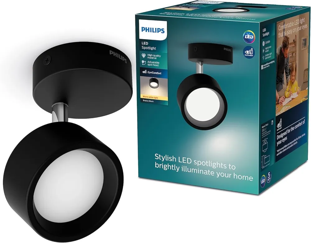 Azonnali szállítás Philips 8720169174825 LED spotlámpa Bracia 5,5W integrált LED forrás 550 lm 2700K