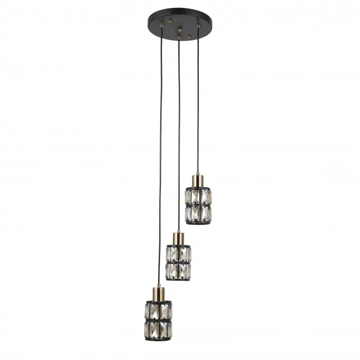 Italux PND-44236-3-BK-GD mennyezeti függőlámpa Menfi 3x40W E27 Ne maradj le