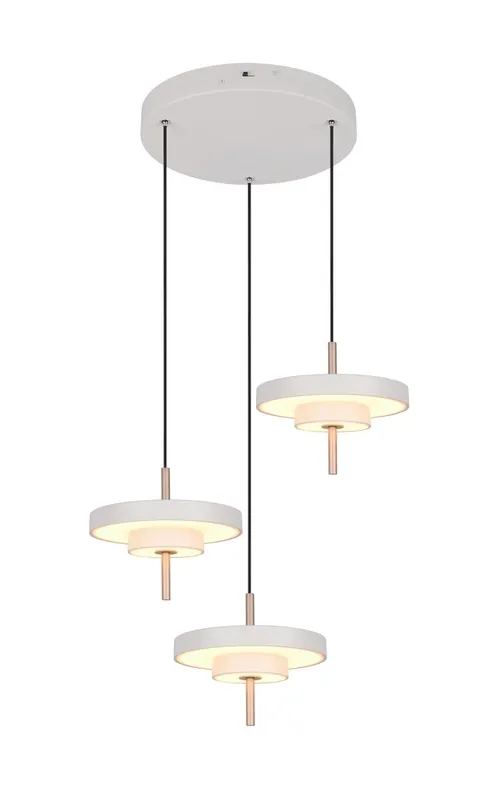 Trio T340230376 LED mennyezeti függőlámpa KEATON 10W integrált LED forrás 3x1200lm 2300+3000+4000K Trio - SwitchDimmer szürke Expressz kézbesítés