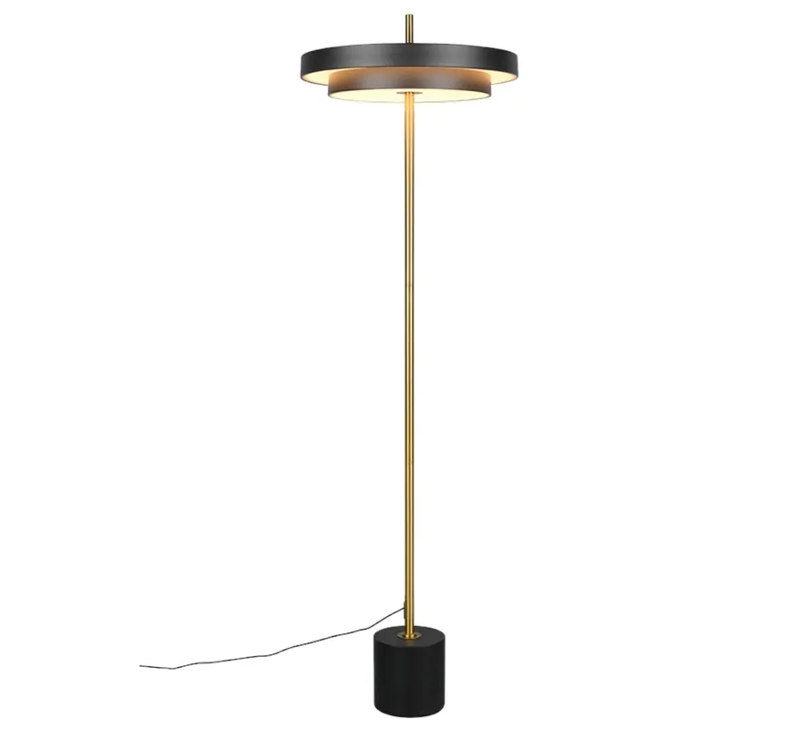 Trio T440210180 LED állólámpa KEATON 21W integrált LED forrás 1x2400lm 2300+3000+4000K kapcsolóval fényerőszabályzó fekete aranyszínű Utolsó esély