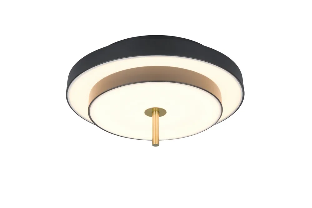 Azonnali szállítás Trio T640210180 LED mennyezetre szerelhető lámpa KEATON 34W integrált LED forrás 1x4000lm 2300+3000+4000K Trio - SwitchDimmer fekete aranyszínű