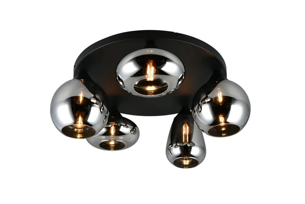 Újdonság Trio T617030532 mennyezetre szerelhető lámpa LUMINA 10W E14 fekete füstös