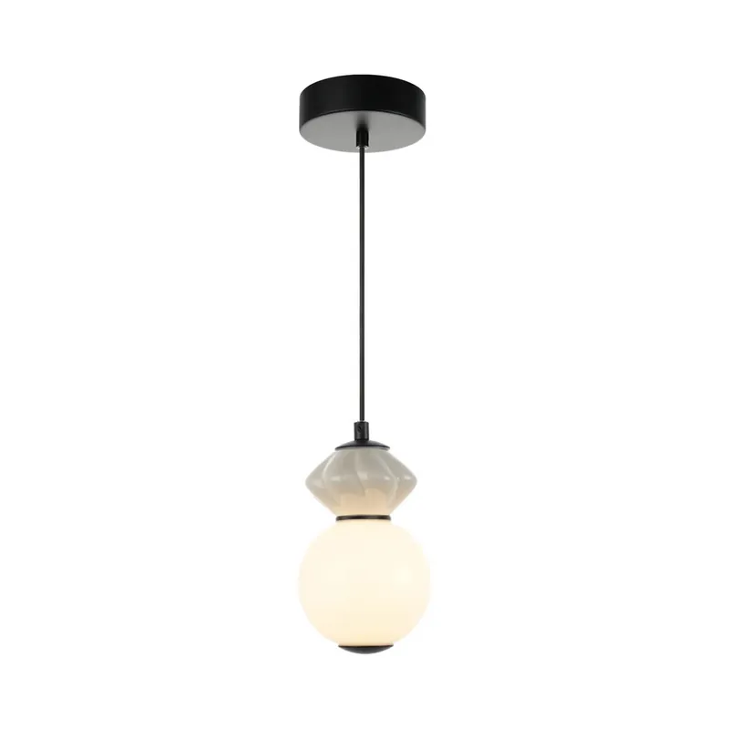Italux PND-94921-1A-BK LED mennyezeti függőlámpa Balos 5W integrált LED forrás 3000K fekete szürke opál Vedd meg online