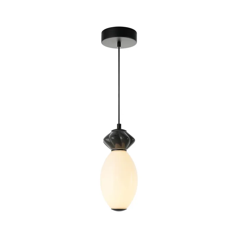 Italux PND-94921-1B-BK LED mennyezeti függőlámpa Balos 7W integrált LED forrás 3000K fekete szürke opál Biztonságos fizetés