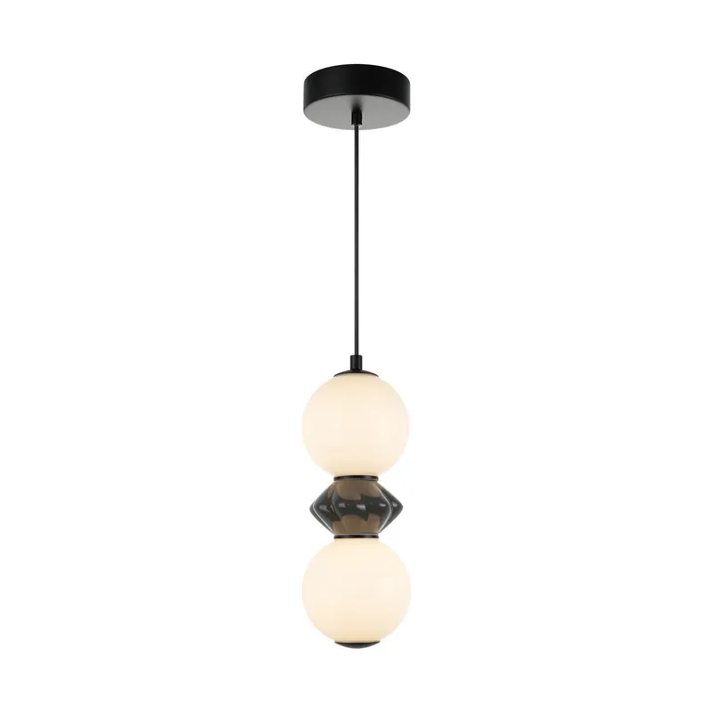 Kedvezmény Italux PND-94921-2A-BK LED mennyezeti függőlámpa Balos 10W integrált LED forrás 3000K fekete szürke opál
