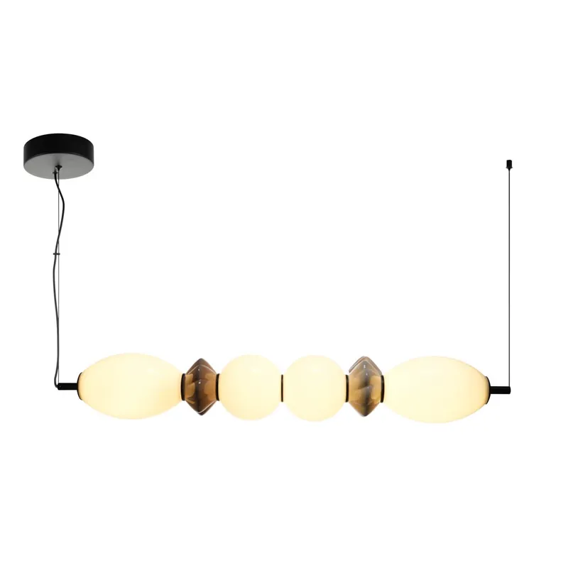 Kedvezményes ár Italux PND-94921-4A-BK LED mennyezeti függőlámpa Balos 23W integrált LED forrás 3000K fekete barna opál