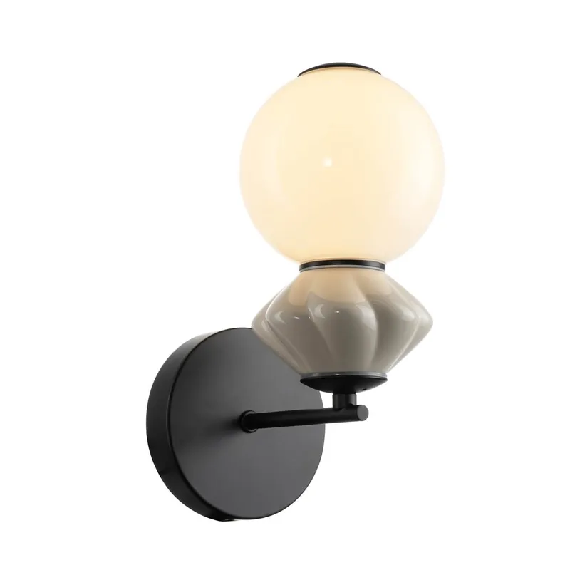 Italux WL-94921-1A-BK LED fali lámpa Balos 5W integrált LED forrás 3000K fekete szürke opál Vedd meg most