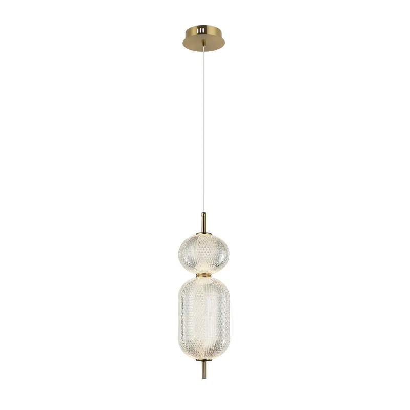 Olcsó Italux PND-81438-1C-GD LED mennyezeti függőlámpa Corado 15W integrált LED forrás 3000K aranyszínű átlátszó